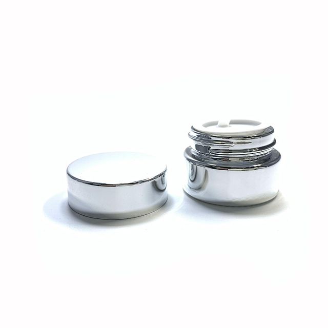 Hengjian 5g 10g 20g 30g 50g cosmetic packaging UV plated silver glass jar for face cream