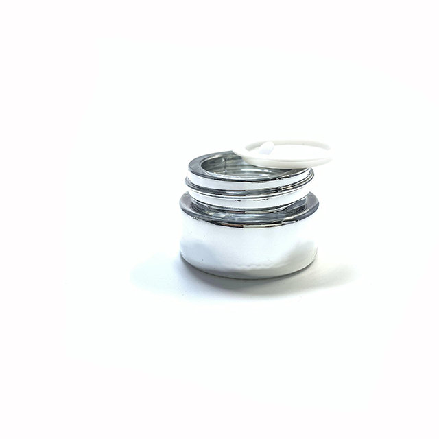 Hengjian 5g 10g 20g 30g 50g cosmetic packaging UV plated silver glass jar for face cream