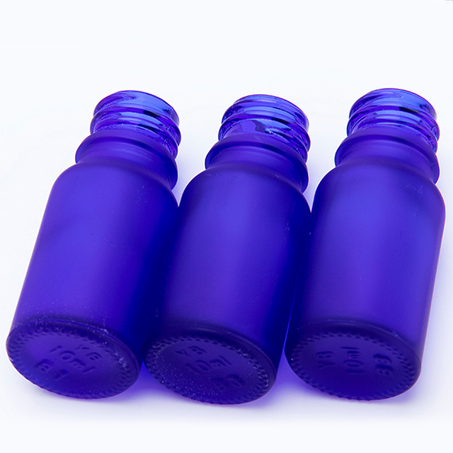 Hengjian 5ml 10ml 15ml 20ml 30ml 50ml 100ml frosted blue glass serum dropper bottle with cap for cosmetic essential oil