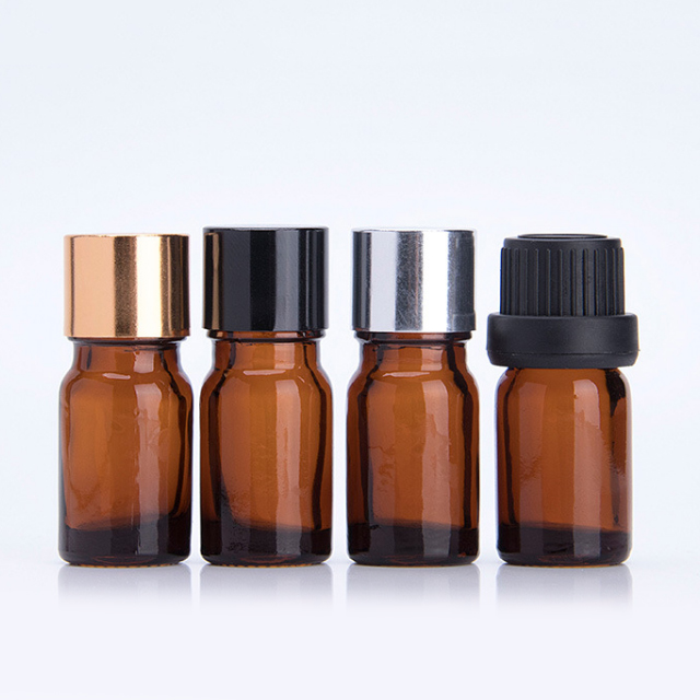 Hengjian 5ml 10ml 15ml 20ml 30ml 50ml 100ml glass amber essential oil bottle with euro childproof cap