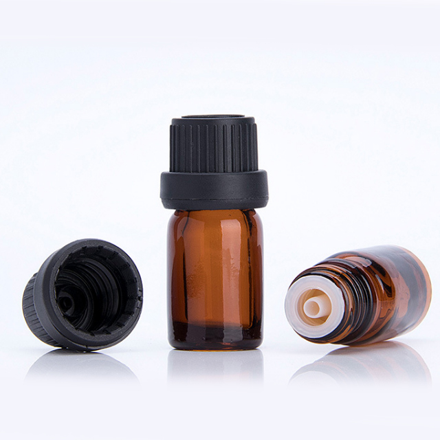 Hengjian 5ml 10ml 15ml 20ml 30ml 50ml 100ml glass amber essential oil bottle with euro childproof cap