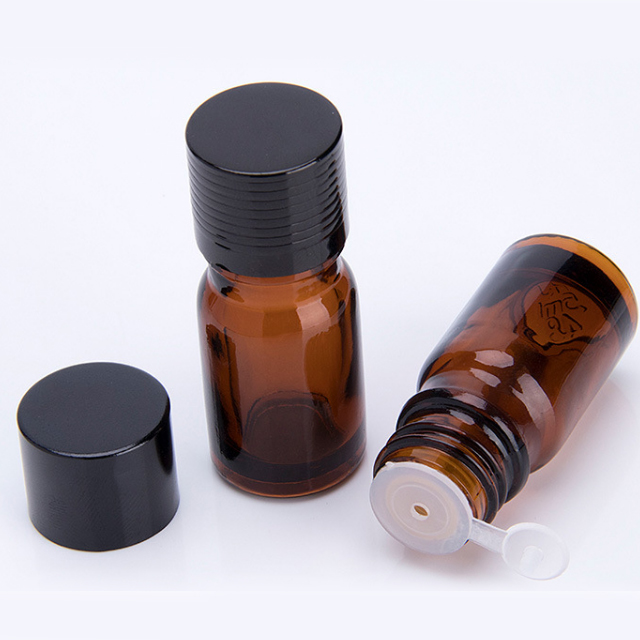 Hengjian 5ml 10ml 15ml 20ml 30ml 50ml 100ml glass amber essential oil bottle with euro childproof cap