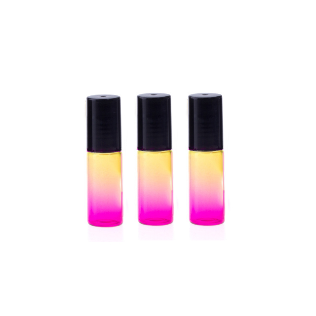 Hengjian Wholesale 5ML Gradual Color Glass Roller Empty Attar Bottles Aromatherapy Refillable Roll On Perfume Bottles