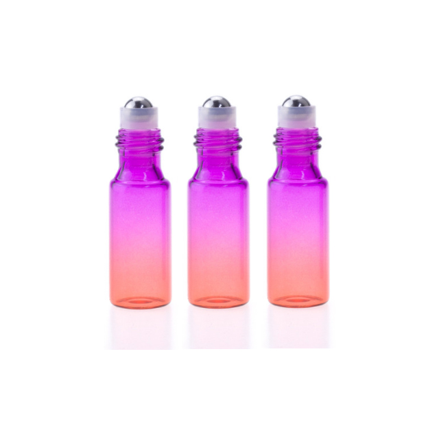 Hengjian Wholesale 5ML Gradual Color Glass Roller Empty Attar Bottles Aromatherapy Refillable Roll On Perfume Bottles