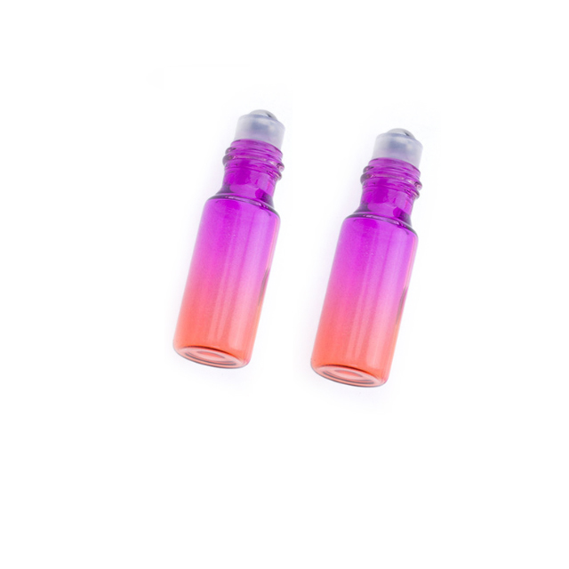 Hengjian Wholesale 5ML Gradual Color Glass Roller Empty Attar Bottles Aromatherapy Refillable Roll On Perfume Bottles