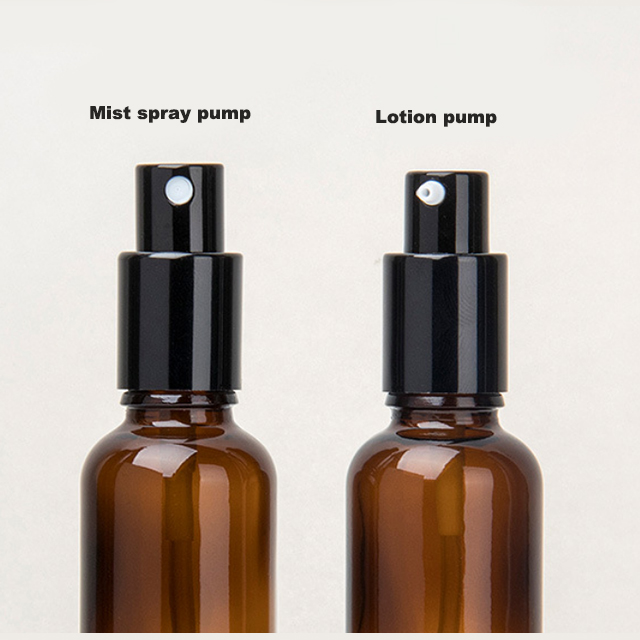 Hengjian amber essential oil lotion mist spray pump bottle 5ml 10ml 15ml 20ml 30ml 50ml 100ml with aluminum cap