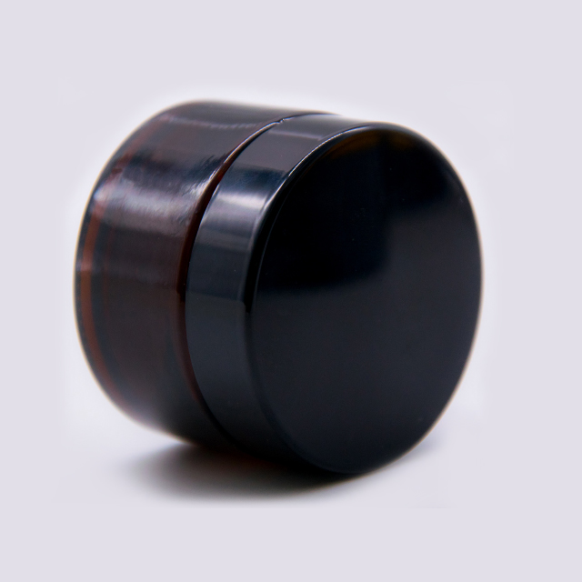 Hengjian have stock 30g amber glass cream jar cosmetic jars with black cover