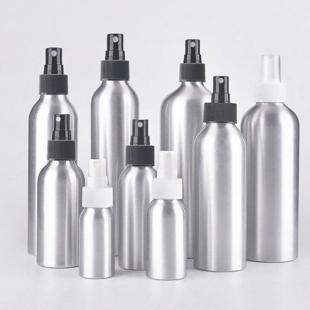 Hengjian low MOQ 500ml perfume aluminum bottle fine mist atomizer with aluminum mist spray