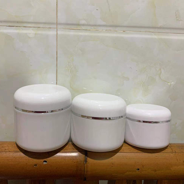 Hengjian stock 100g 200g 250g 300g 500g 800g 1000g cosmetic skincare storage container white plastic skincare cream jar with cap