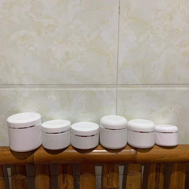 Hengjian stock 100g 200g 250g 300g 500g 800g 1000g cosmetic skincare storage container white plastic skincare cream jar with cap