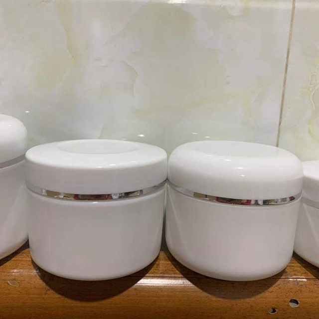 Hengjian stock 100g 200g 250g 300g 500g 800g 1000g cosmetic skincare storage container white plastic skincare cream jar with cap