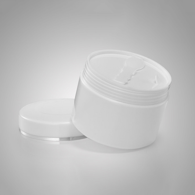 Hengjian stock 100g 200g 250g 300g 500g 800g 1000g cosmetic skincare storage container white plastic skincare cream jar with cap