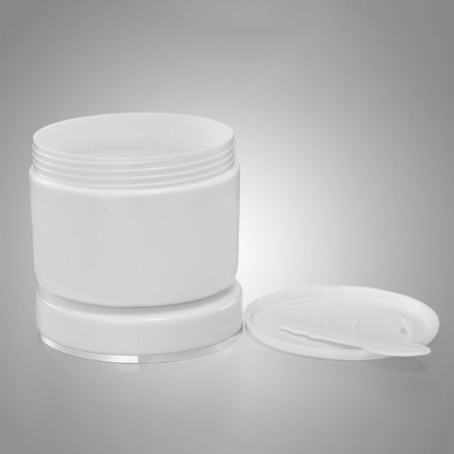 Hengjian stock 100g 200g 250g 300g 500g 800g 1000g cosmetic skincare storage container white plastic skincare cream jar with cap