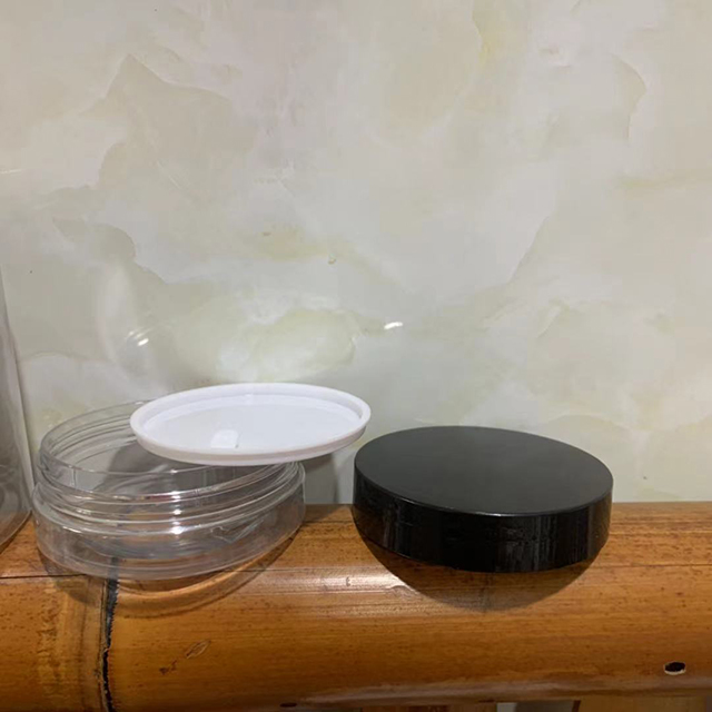Hengjian stock 250g 250ml cosmetic container clear plastic skincare cream storage jar with gold black silver white cap