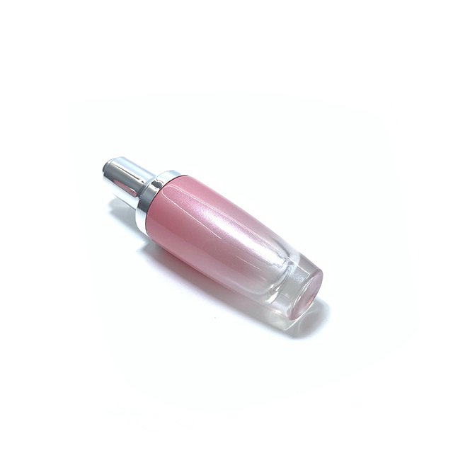 Hengjian stocked 50ml pink color glass dropper bottle with silver cover