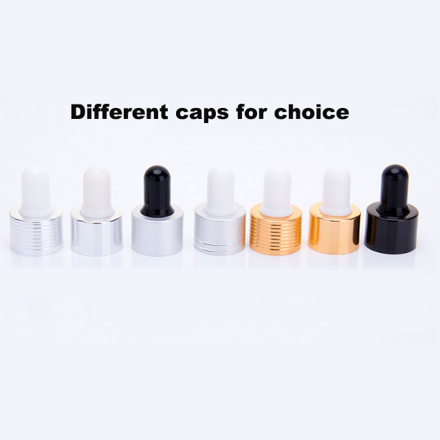 Hengjian wholesale 15ml blue color cosmetics round essential oil glass dropper bottles