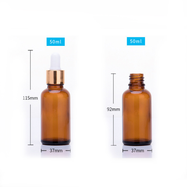 Hengjian wholesale 5ml 10ml 15ml 20ml 30ml 50ml 100ml empty amber glass dropper bottle for essential oil
