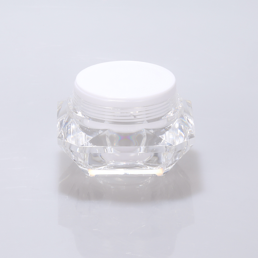 Hengsheng factory wholesale custom plastic acrylic rose gold cosmetic cream diamond shape jar
