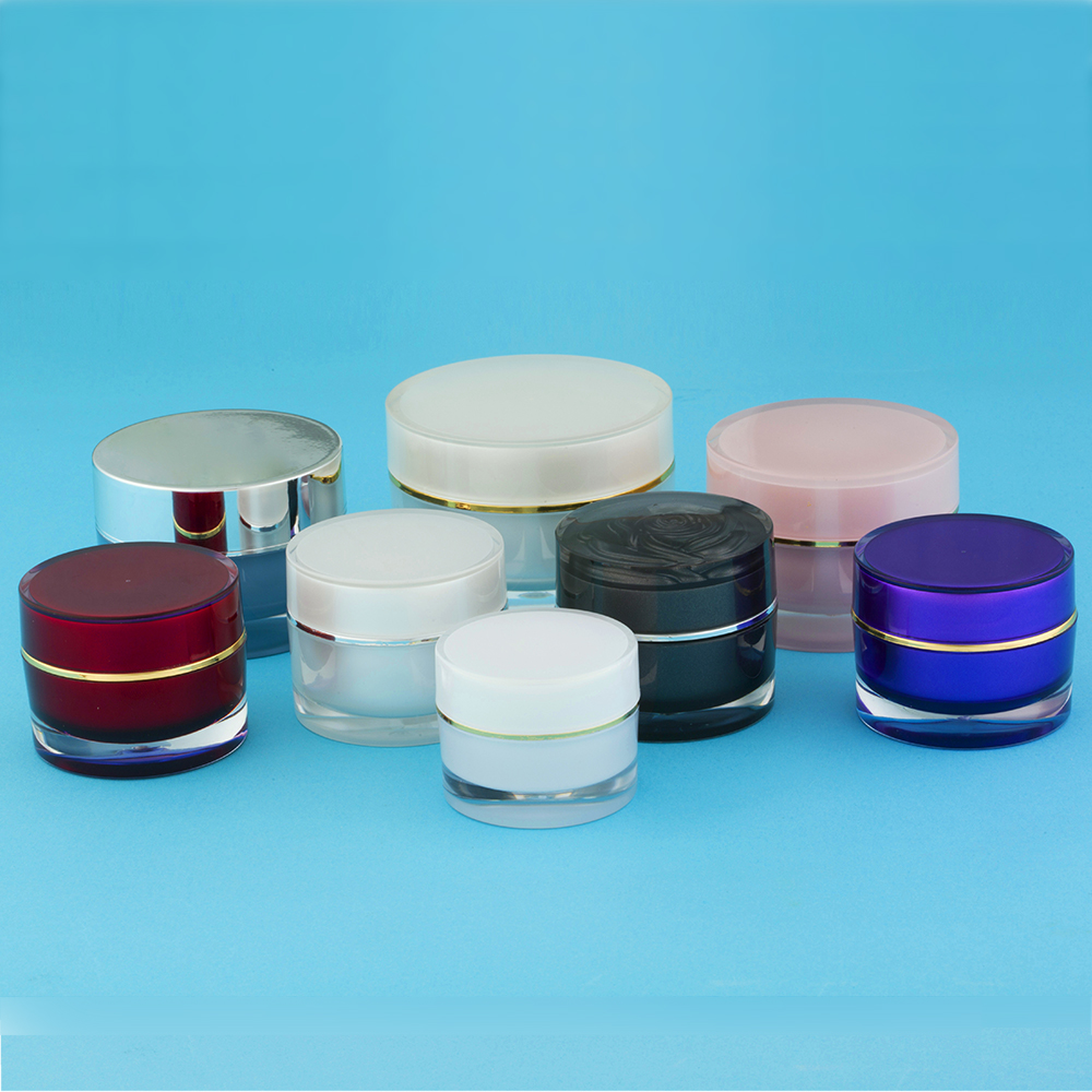 Hengsheng factory wholesale popular classic clear cylinder round acrylic cosmetic cream jar 5ml 10ml 15ml 20ml 25ml 30ml 50ml