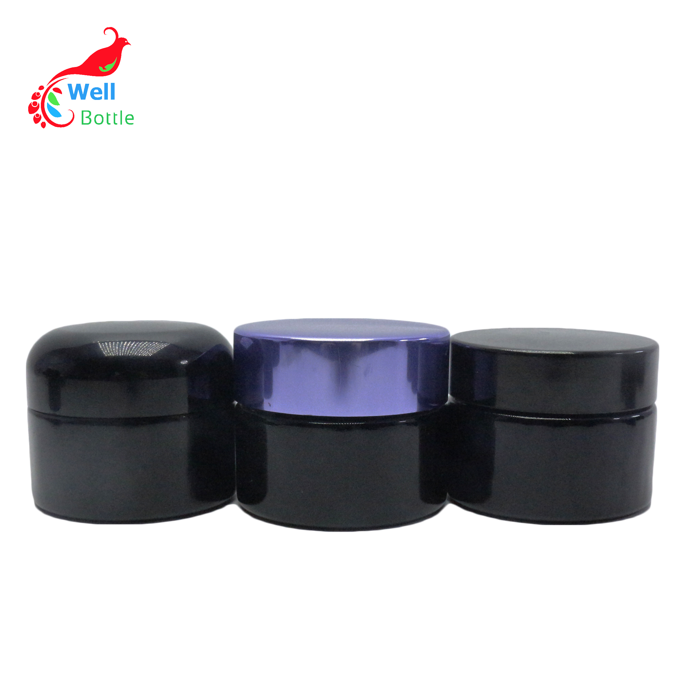 Herb Container Uv violet Glass SmellProof Stash Jar 250 ml with ARC black lid Keep Goods Fresh for Months DV232E