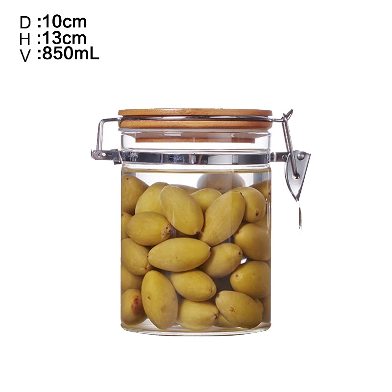 Herb Glass Jar Customizable Sticker With Bamboo Lid Weed Empty Storage Container Herb Weed Glass Jar GSJ-19S