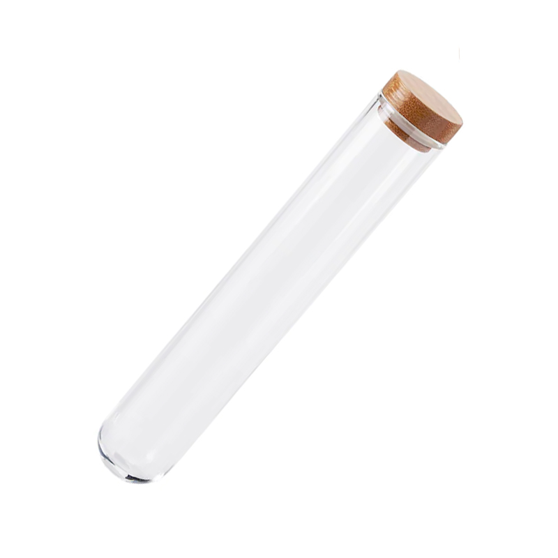 Herb Pot Storage Glass Preroll Doob Tubes With Wood Lid