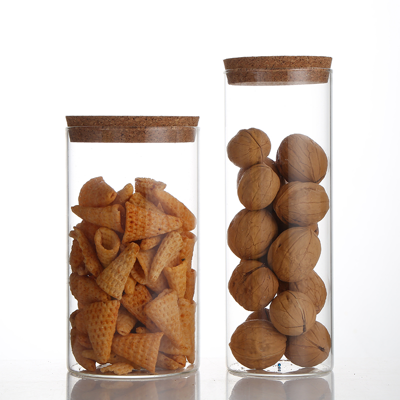 Hermetic Glass Jars Food Jar Storage Custom Made Small Glass Storage Jar With Cork Cap