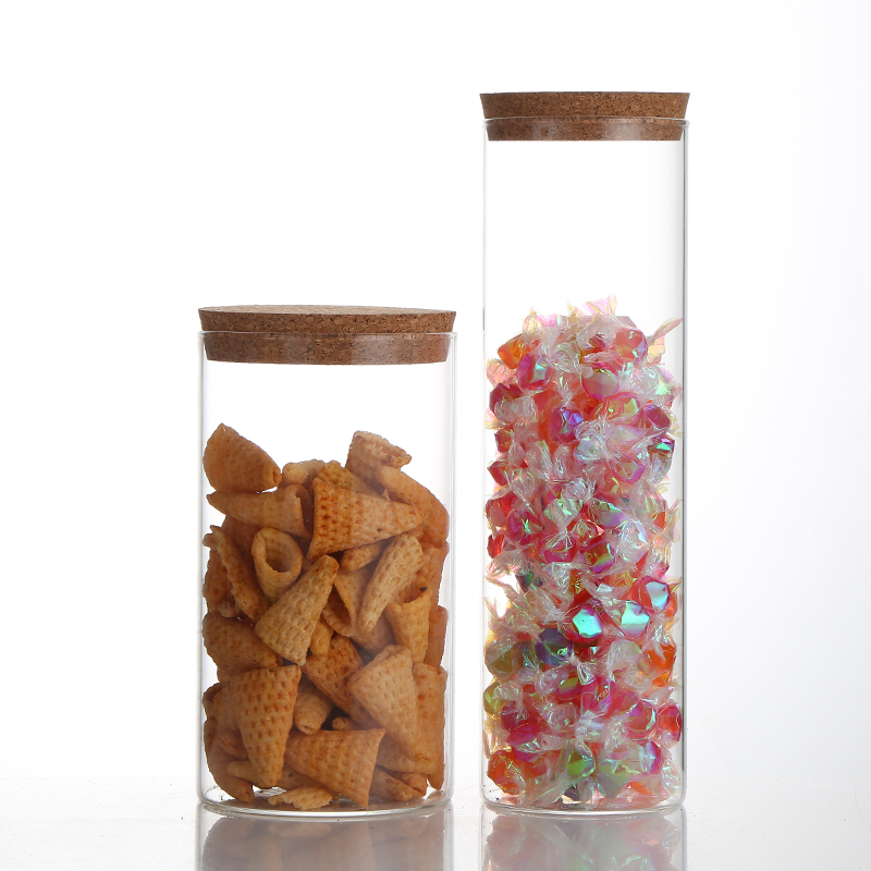 Hermetic Glass Jars Food Jar Storage Custom Made Small Glass Storage Jar With Cork Cap