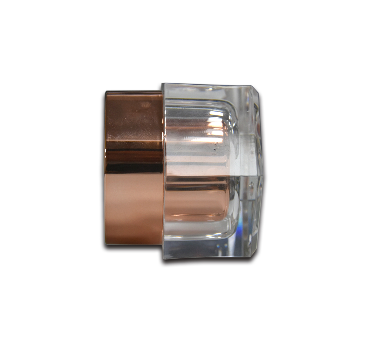 Hexagon Elegant Rose Gold Cosmetic Facial-pack Neck Cream Double Wall Acrylic Plastic Cream Jar 50g