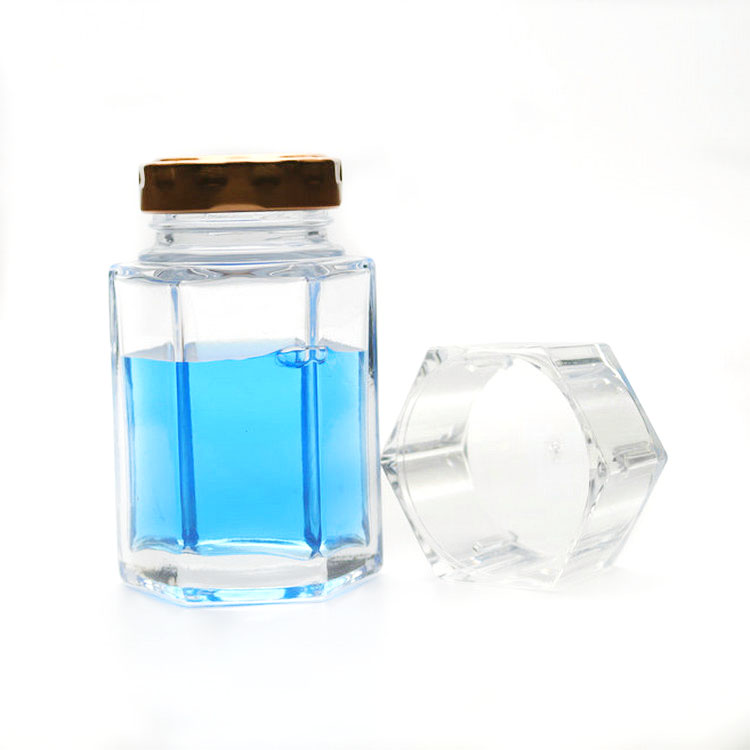 Hexagon Glass Canning Jar 90 ml 3oz Jam Jar