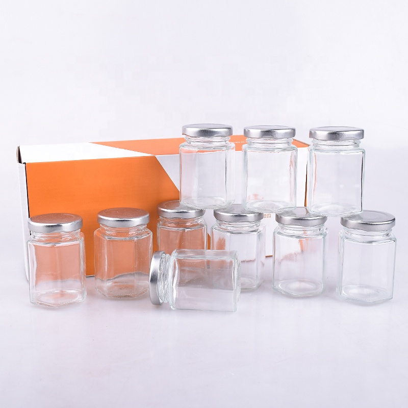 Hexagon Glass Jars Premium Food-grade Mini Mason Jars With Magnetic Lids For Gifts, Wedding Favors, Honey, Jams And More