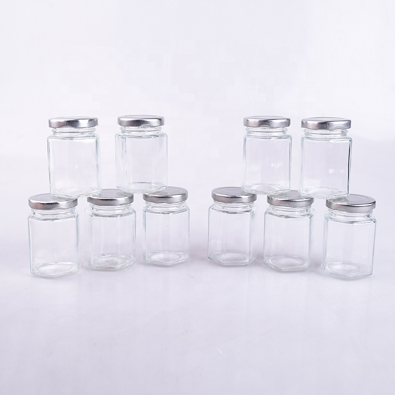 Hexagon Glass Jars Premium Food-grade Mini Mason Jars With Magnetic Lids For Gifts, Wedding Favors, Honey, Jams And More
