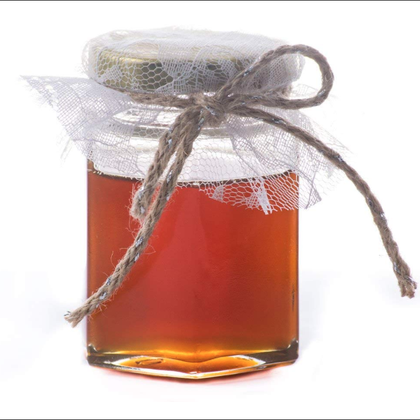 Hexagon Shape Glass Bottle For Honey Gifts Weddings 3oz