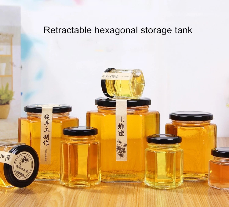 Hexagon glass bottle 12oz honey bottle suppliers 750ml glass bottles honey