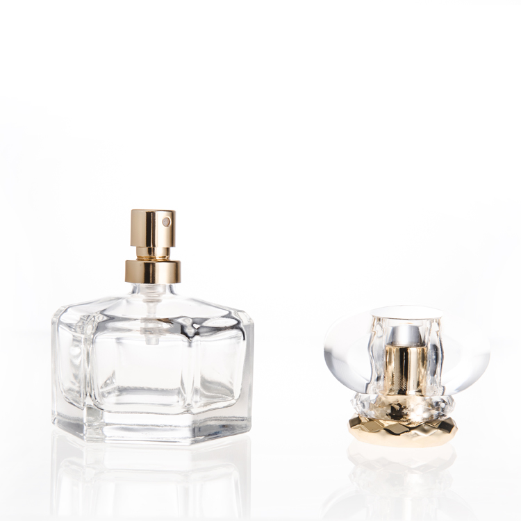 Hexagonal 40mL Botella De Vidrio Para Perfume Fancy Design Perfume Bottle Sprayer Fragrance Oil Glass Perfume