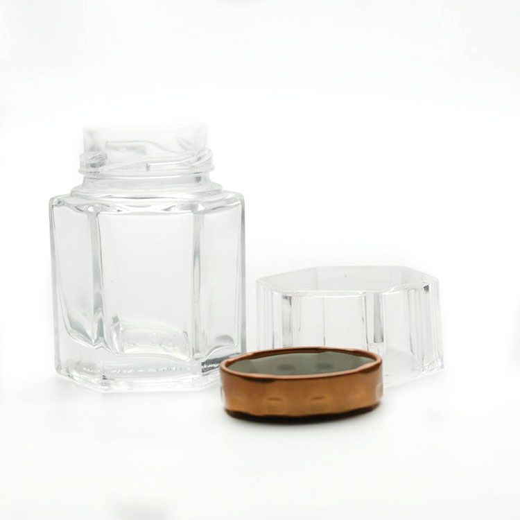 Hexagonal Twist Top Jar Clear 45ml 60ml 80ml 100ml 110ml