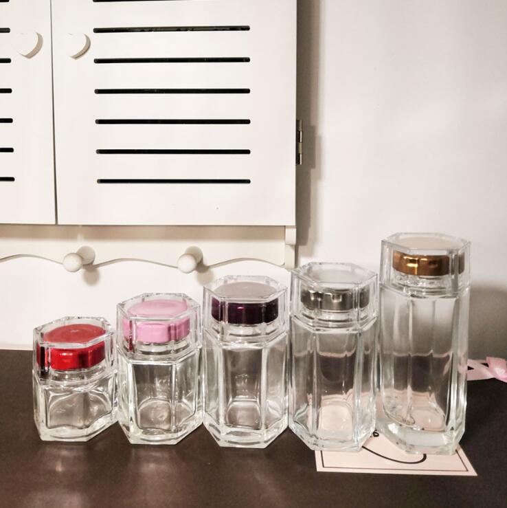 Hexagonl Transparent House Storage Empty Nut Suger Canned Glass Jam jar Honey Jar
