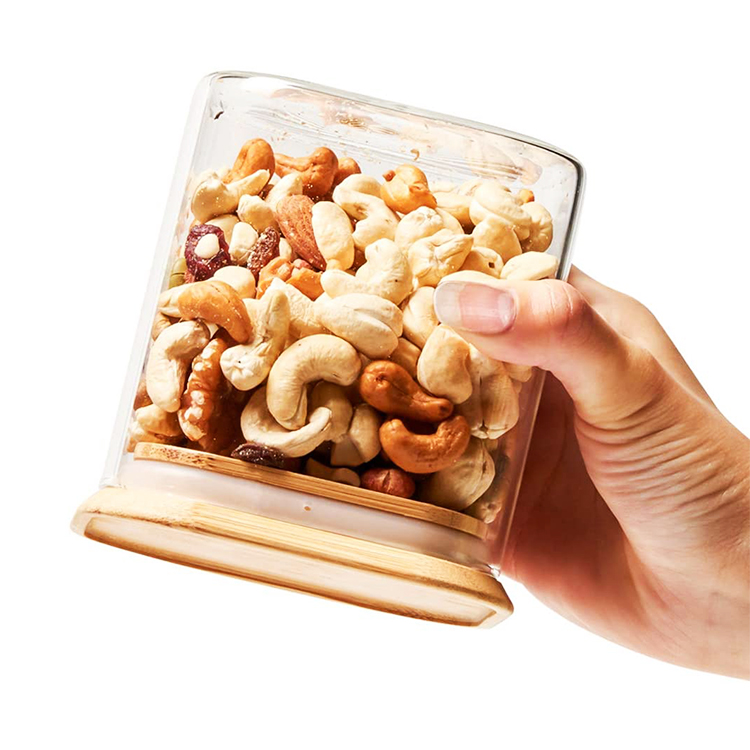 High Borosilicate Airtight Square Glass Jars with Steel Lid