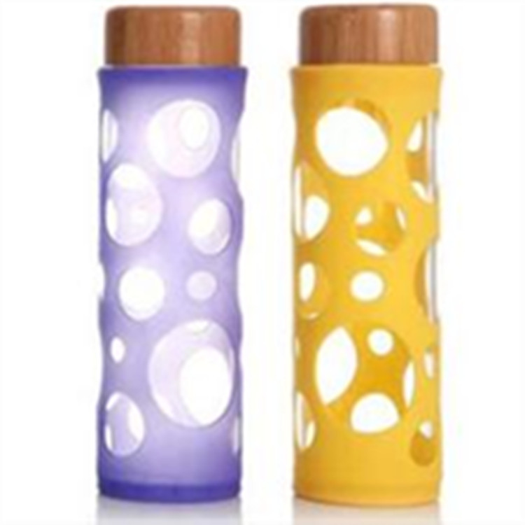 High Borosilicate Double Wall Glass Drink Bottle With Lid