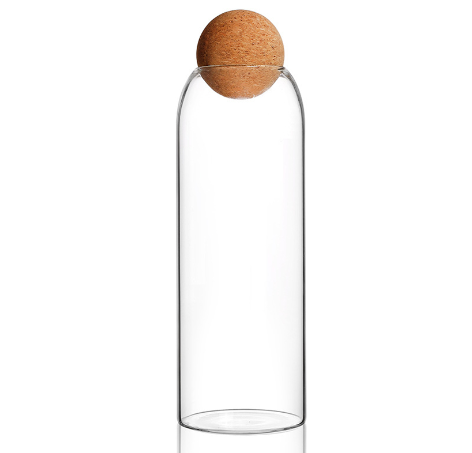 High Borosilicate Glass Airtight Bottles Food Storage Containers Jar With Cork Ball Lid Stoppers