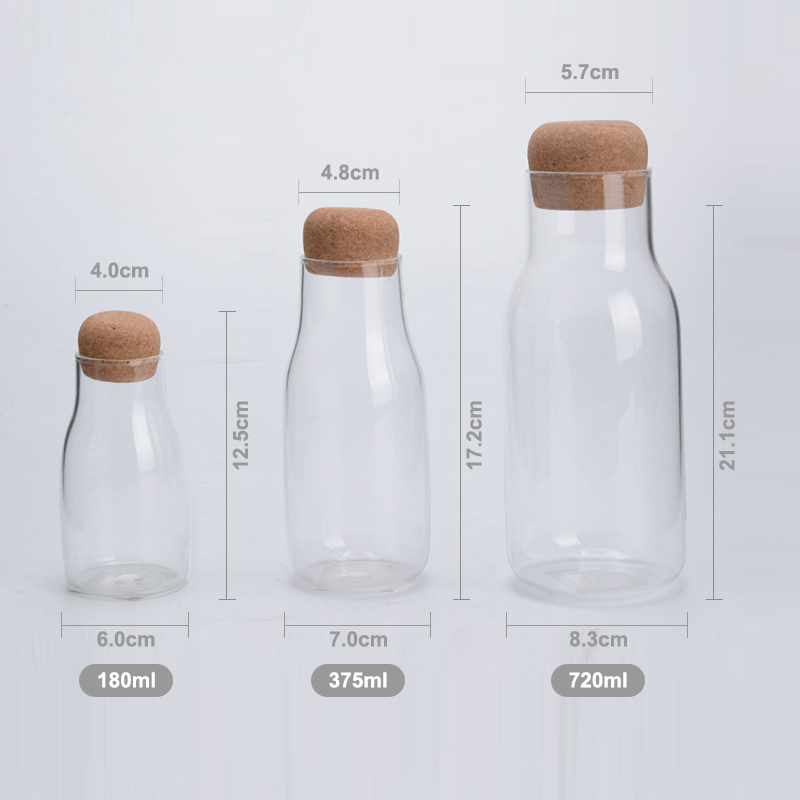 High Borosilicate Glass Airtight Round Food Storage Canister with Bamboo Lid