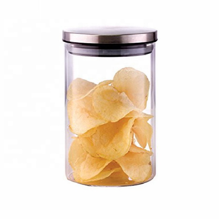 High Borosilicate Glass Candy Food Storage Jar Canisters for Kitchen Pantry Serving