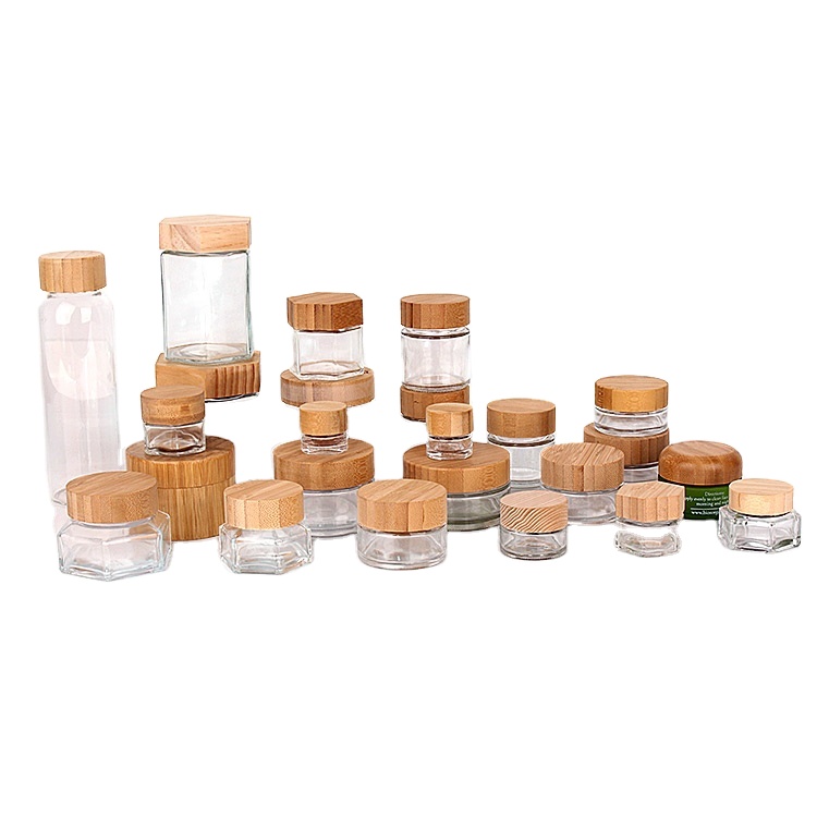 High Borosilicate Glass Containers  glass jar and bottles with bamboo lid