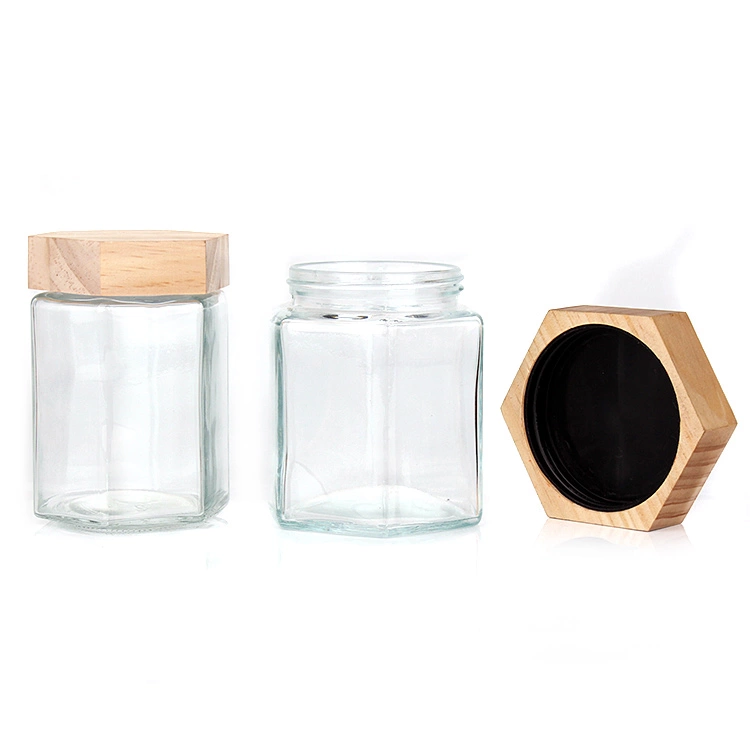 High Borosilicate Glass Containers glass jar and bottles with bamboo lid