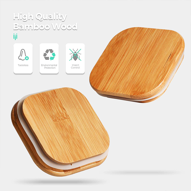 High Borosilicate Glass Dry Fruit Square Glas Jar Wood Lid Square Mini Airtight Glass Jars
