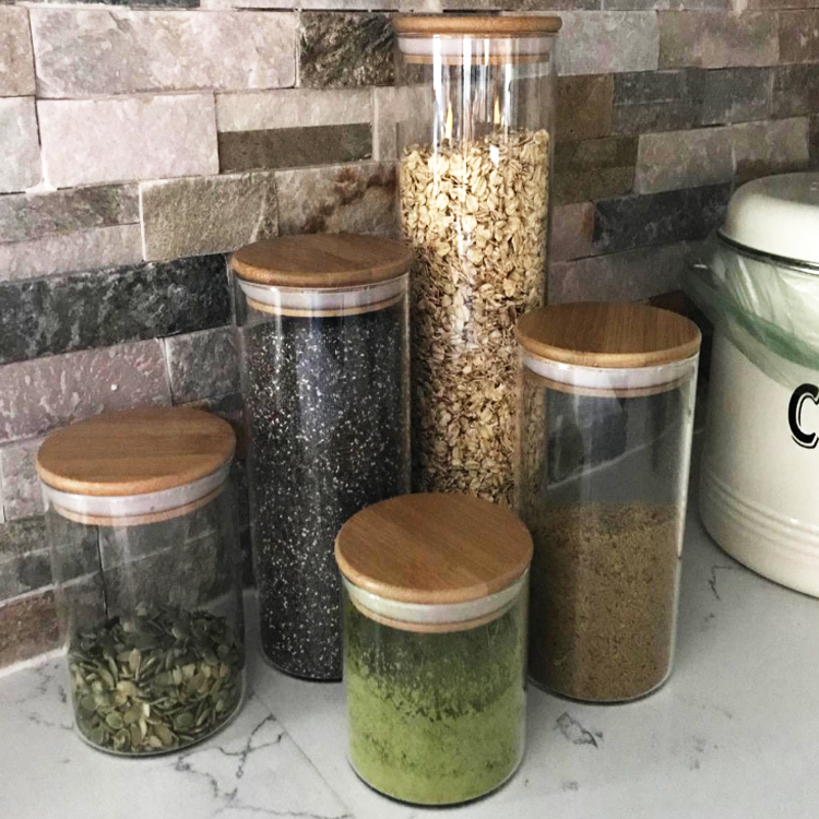 High Borosilicate Glass Food Storage Container With Bamboo Lid