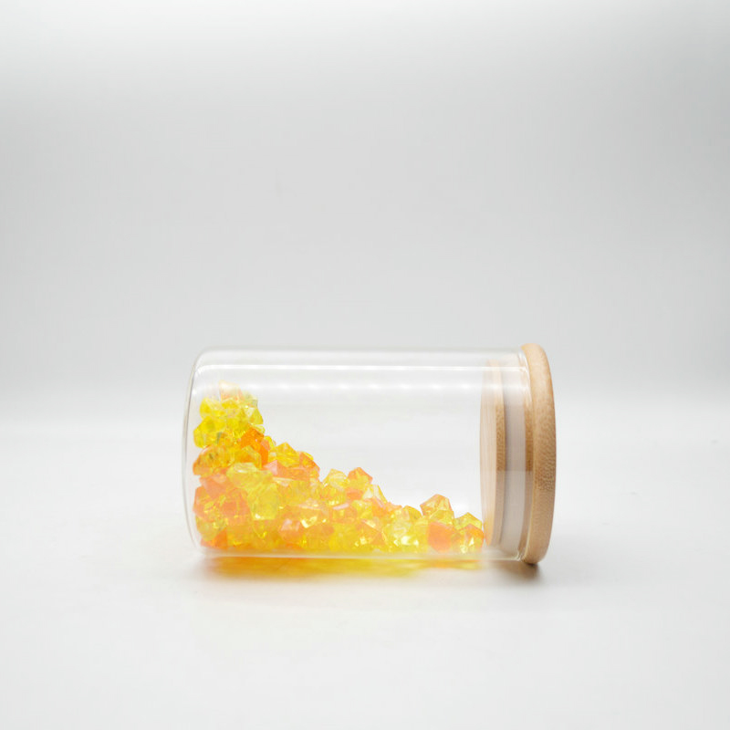 High Borosilicate Glass Jar With Bamboo Wooden Lid Storage Bottles & Jars 500ml