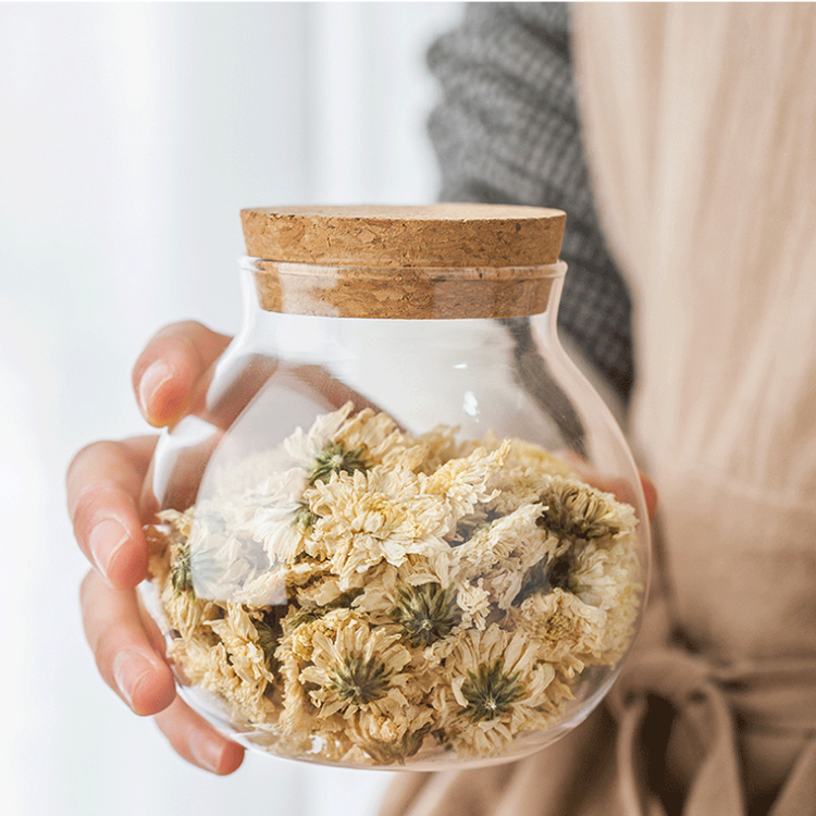 High Borosilicate Glass Jar With Bamboo Wooden Lid Storage Bottles Jars
