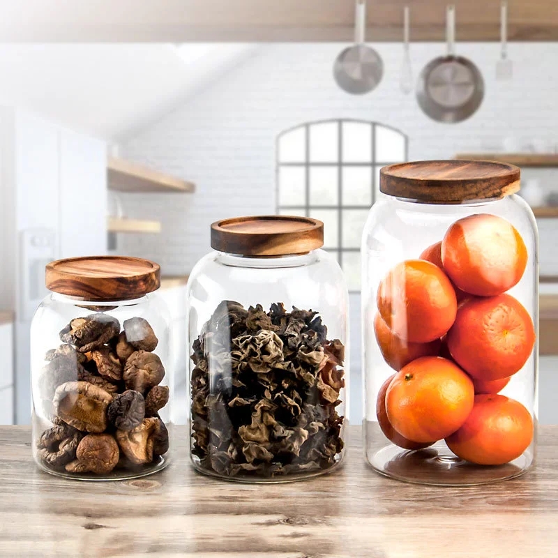 High Borosilicate Glass Storage Jar with cork Glass Sealed Jar