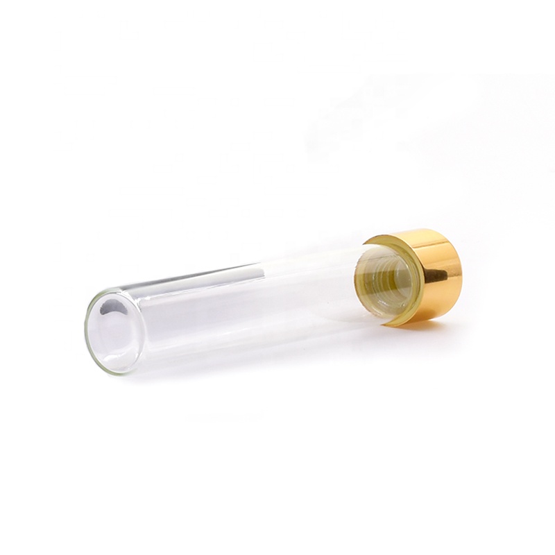 High Borosilicate Glass Storage Tube 5ml 10ml Slim Cylinder Roll On Bottle With Cap pill Storage Jar With Aluminum Screw Lid